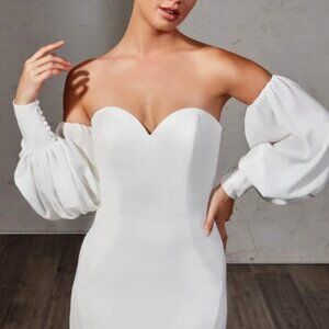 Eddy K Chiffon Bishop Sleeves - Size S